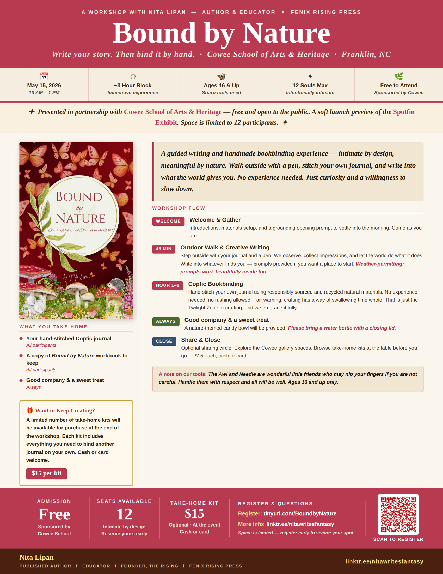 Bound By Nature: A bookbinding & Creative Writing Workshop